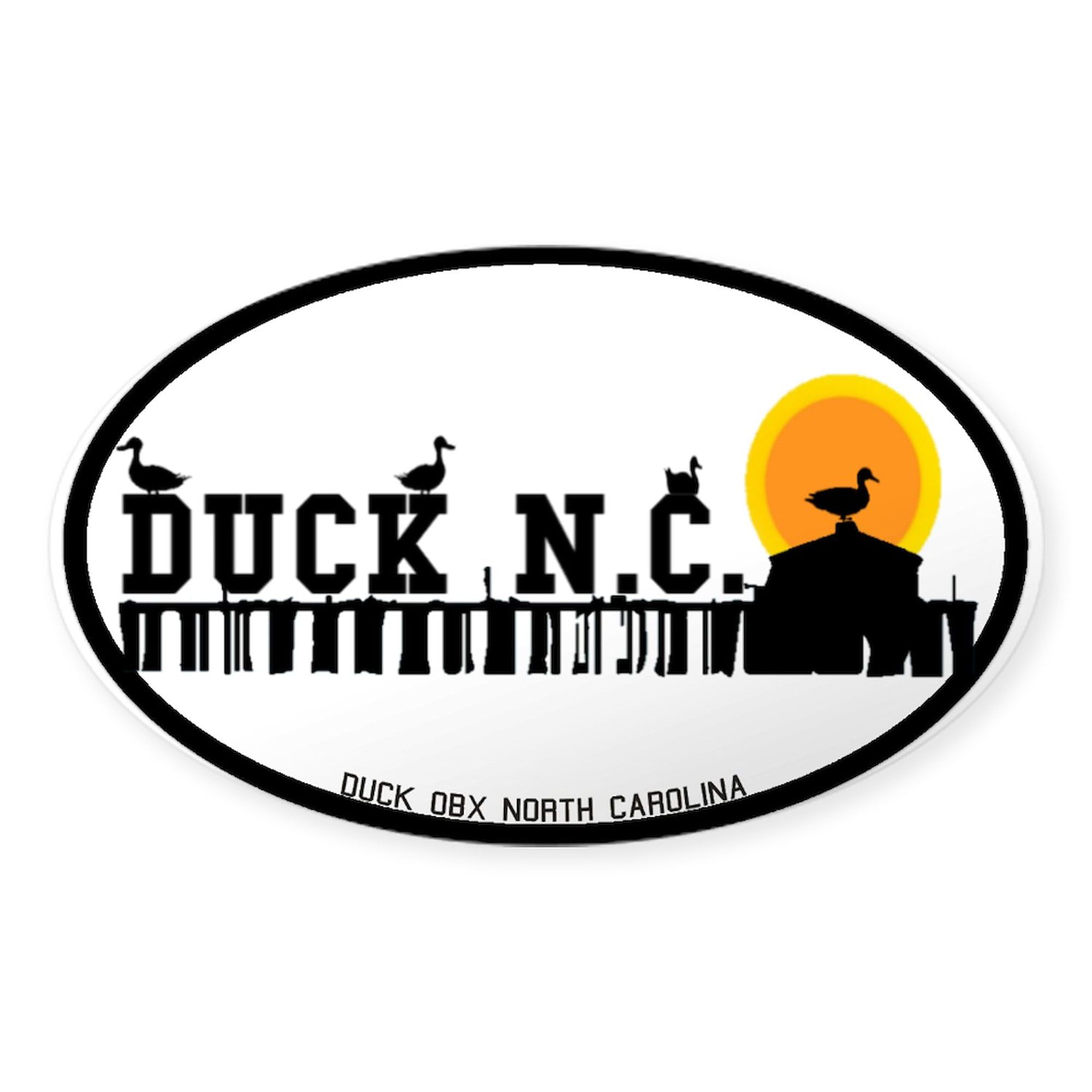 CafePress Duck NC Oval Sticker Oval Car Bumper Sticker
