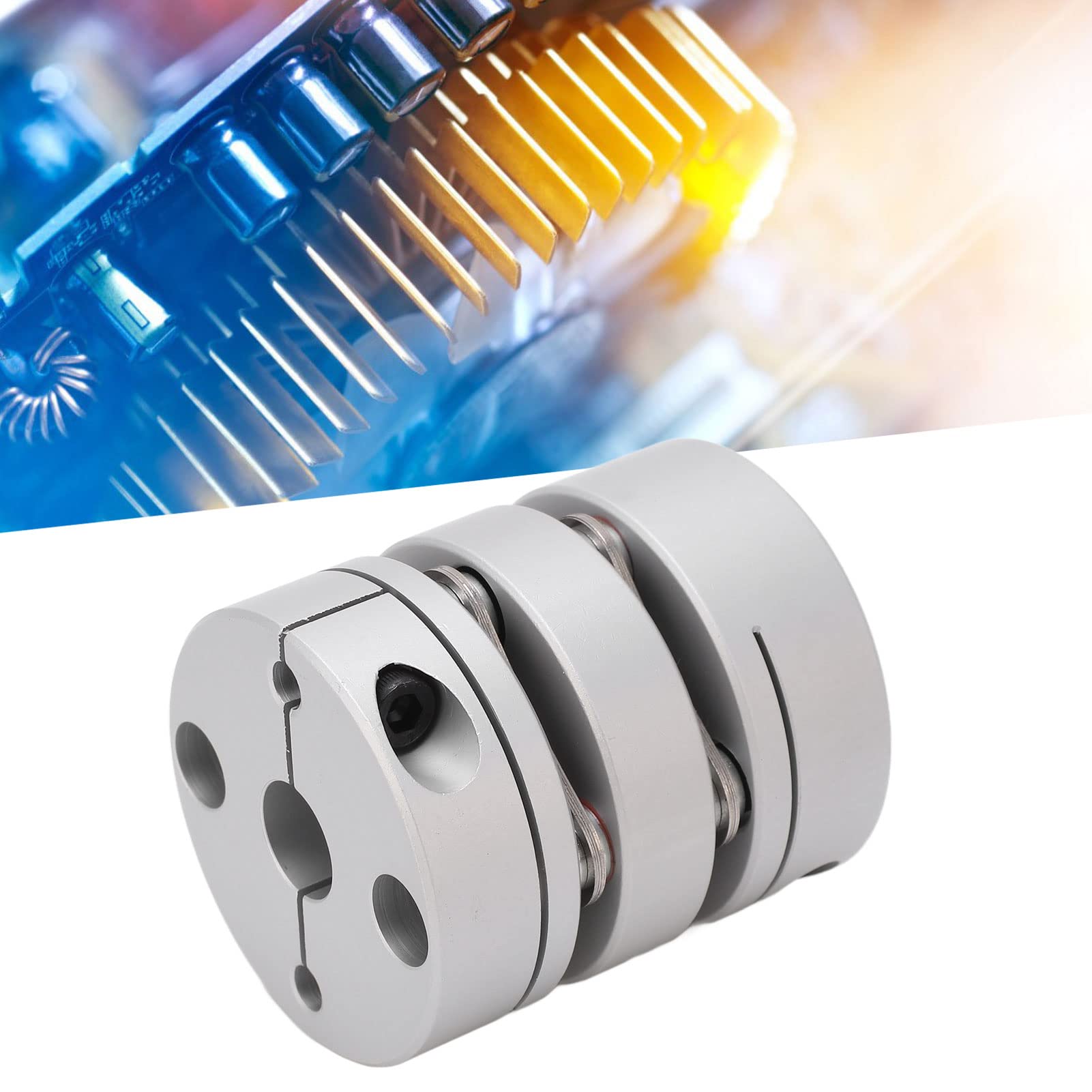 Acoplamiento de doble diafragma Cubo de rueda de aleación de aluminio Acoplamiento de eje de disco de acero inoxidable Alta resistencia Ligero Durable para servomotores Motores