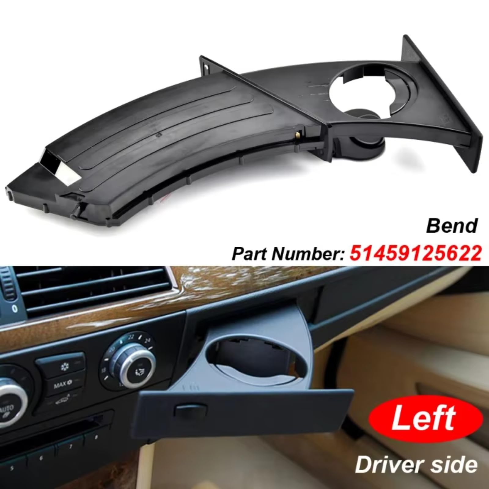 Auto Innenraum Zubehör Compatibile Con BMW Per 535 2008-2010 545 2004 2005 550 Per M5 2006-2010 Portabicchieri Anteriore Sinistro Destro Per Auto 51459125622