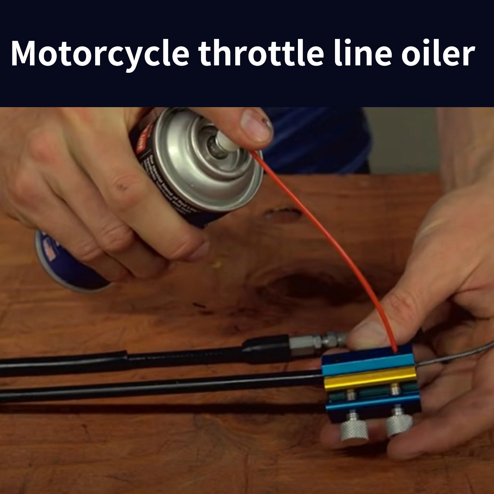 ダブルケーブルルバールブリケータ潤滑剤ツールオートバイスクーターバイククラッチラインスロットルラインオイルケーブルルブリケータツール - 4