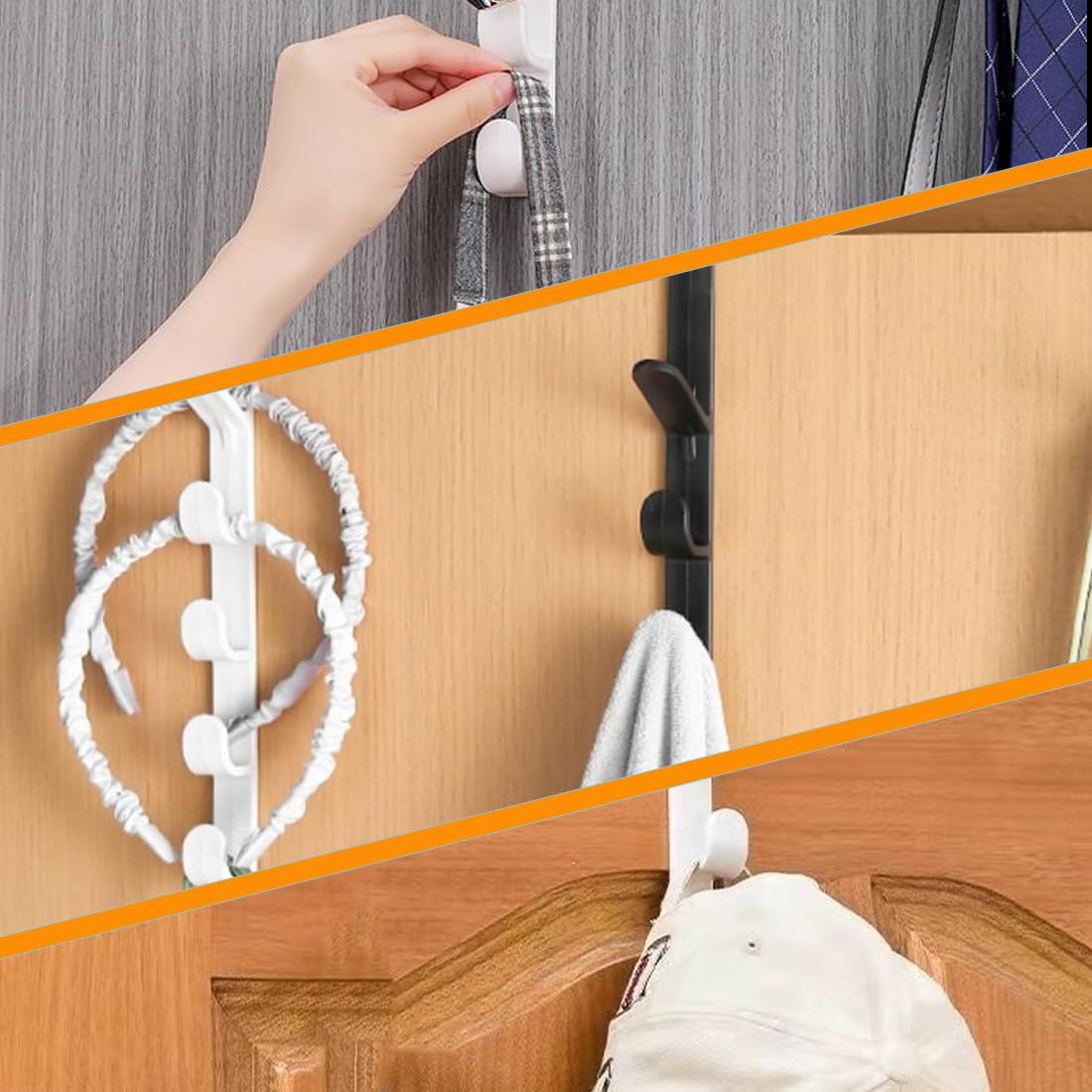 IKOPFLN 4 Pezzi Appendiabiti da Porta Verticale Attaccapanni da Porta Robusto Appendino da Porta Pratico Gancio Porta Appendi Bbiti per Porte Senza Forare Ganci Porta per Camere da Letto Bagno