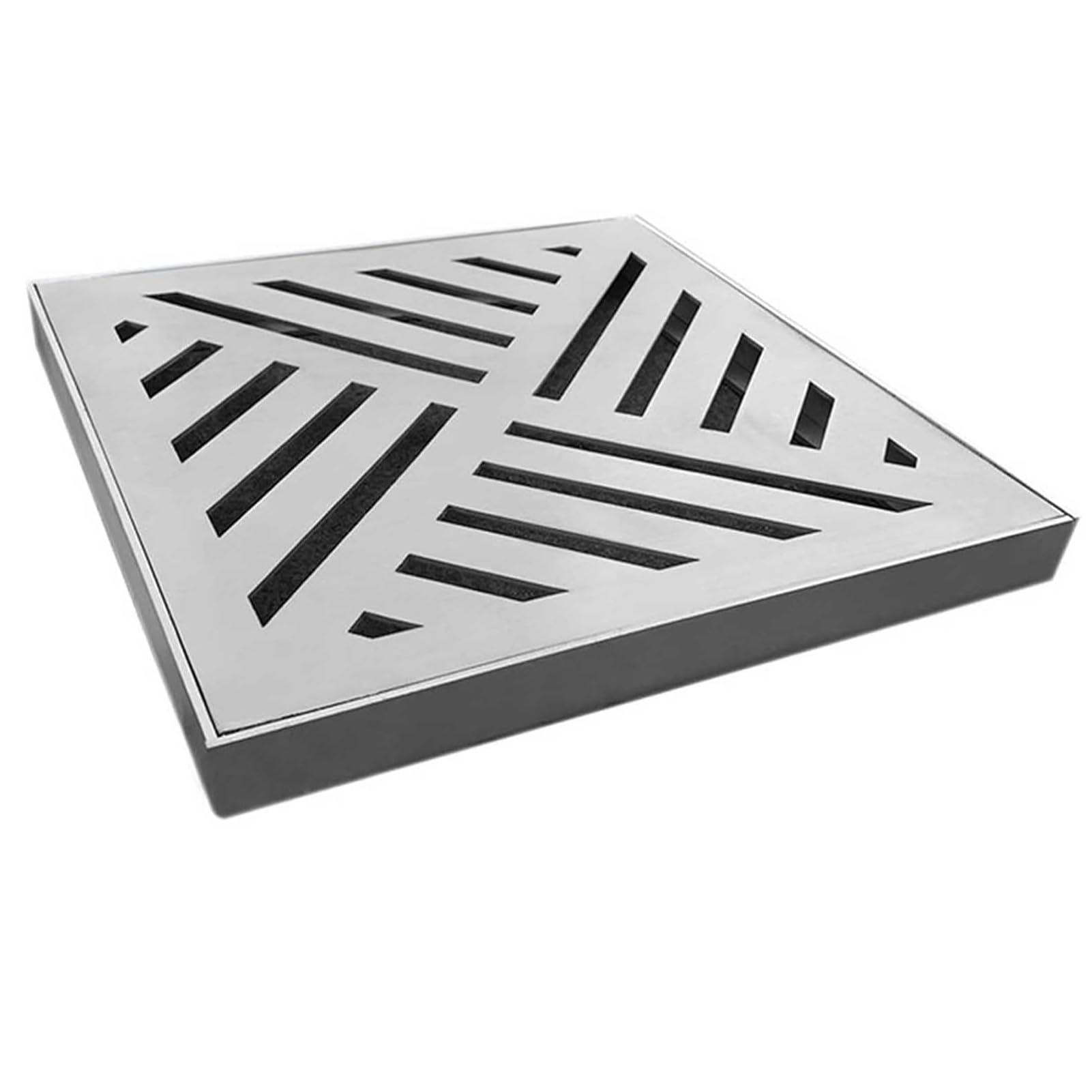 GAOXIAO Cubiertas de Drenaje para Exteriores, Rejilla de Drenaje Cuadrada con Base, Tapa Desague Terraza Ducha Jardin, Drenaje de Zanja de Acero Inoxidable Invisible Patio 45cm/18in