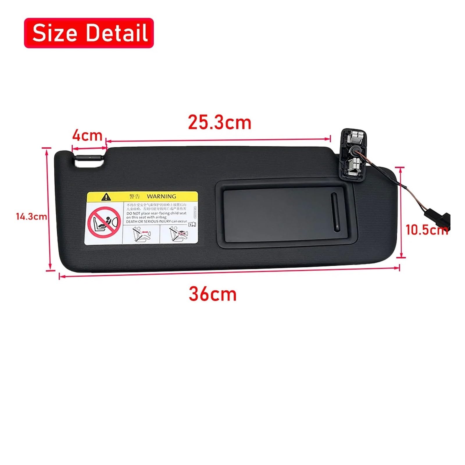 Sonnenschutz Frontscheibe Für VW Für Golf 7 MK7 2013-2021 Schwarz Grau Front Sonnenblende Panel Mit Make-Up Spiegel Sonnenschutzdach 5GG857551 5GG857552(Links)