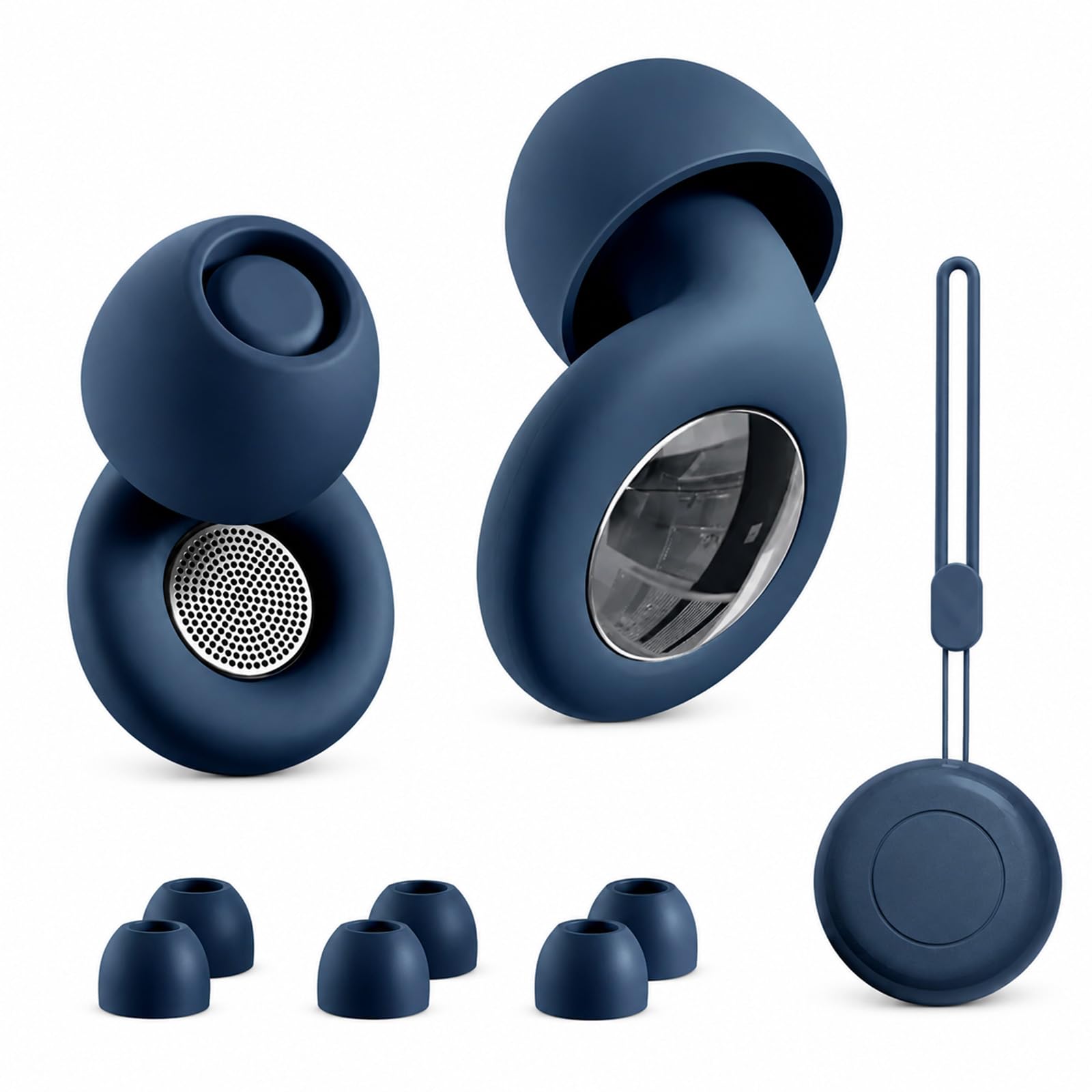 2026 Hushnixi Earplugs for Snoring - 35dB Noise Reduction Hushnixi Earplugs for Sleeping Pro, Reusable Waterproof Silicone Quiet Earbuds for Snoring, Work, Travel, Focus, Study&Concert (Blue)