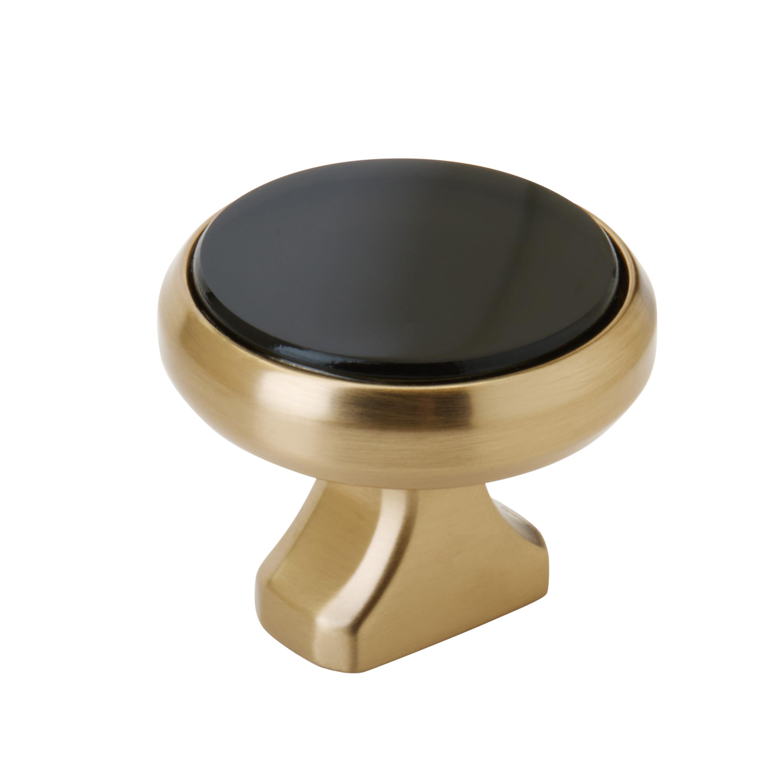 Bouton de placard en verre fumé et bronze champagne Amerock Posh 35 mm