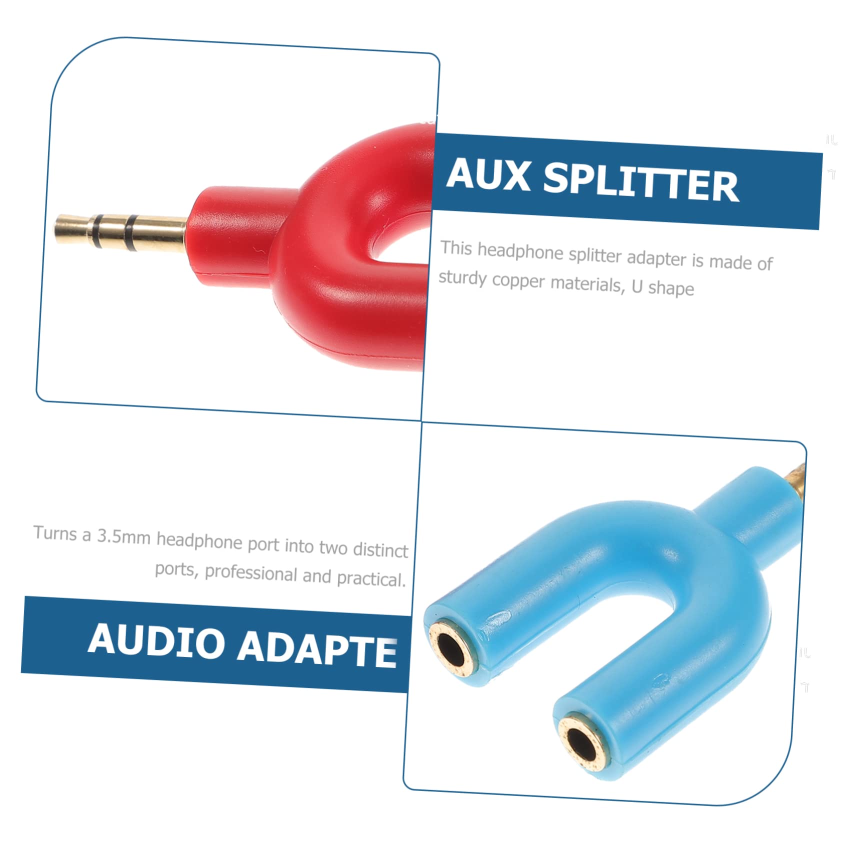 Abaodam 5 Set Di Splitter Per Cuffie Da 3 5 Mm Adattatore Da 1 A 2 Adattatore Audio Splitter Aux Portatile Robusto Condivisione 6 Pezzi*5