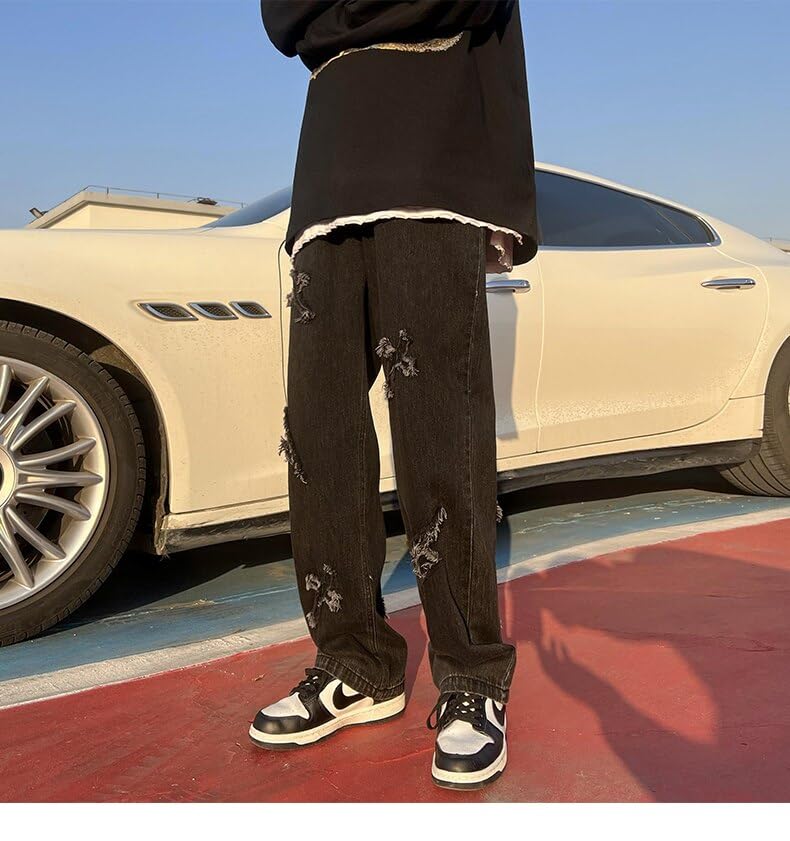 Cross Embroidery Brown Baggy Jeans Pants Men Women Y2K Clothes Hip Hop Denim Pants Y2k Harajuku Jeans3