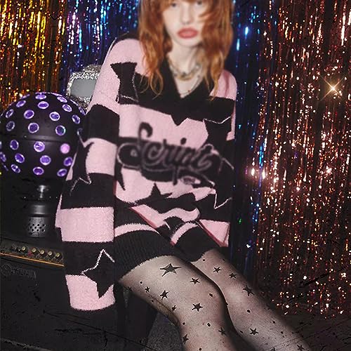 Christmas Padded Thermal Sweater with Stripes and Stars Pattern3