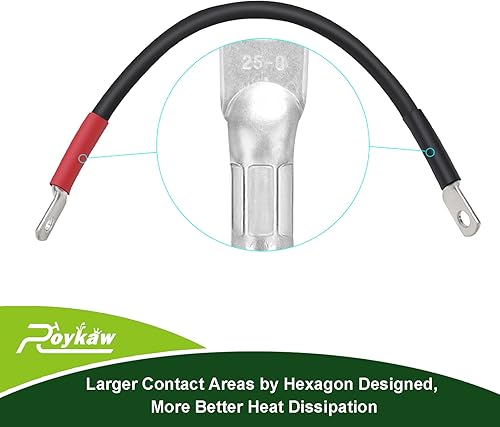 Miniatura 5 de Roykaw Cables de batería para carrito de golf para modelos Club Car Precedent 2008 en adelante de 48 voltios, terminales de cable de cobre puro