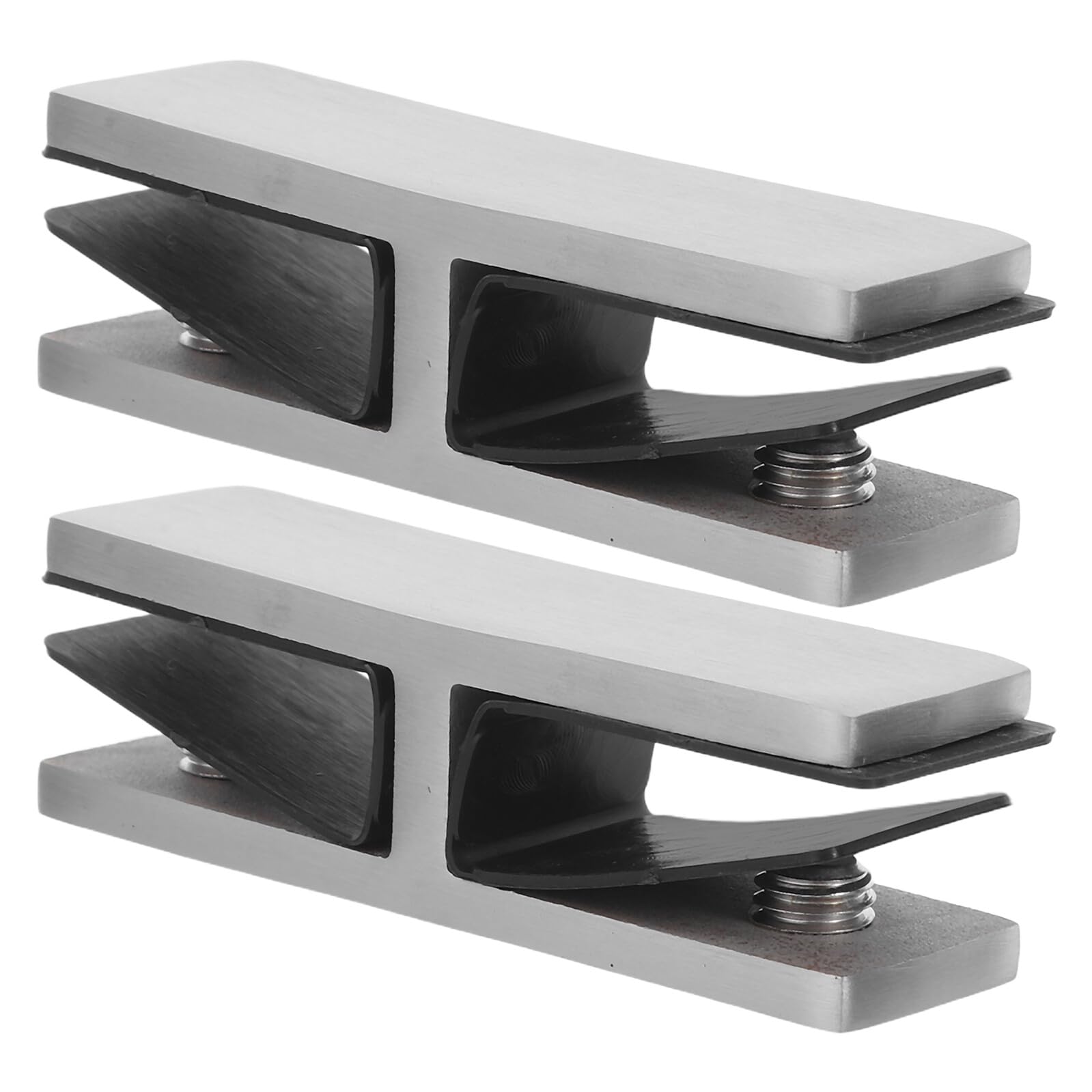 Abrazaderas para Barandilla de Vidrio 180° Inox Cepillado 2 Piezas para Paneles 10-12 Mm, Soportes Resistentes para Barandillas de Balcón y Terrazas, Accesorios para