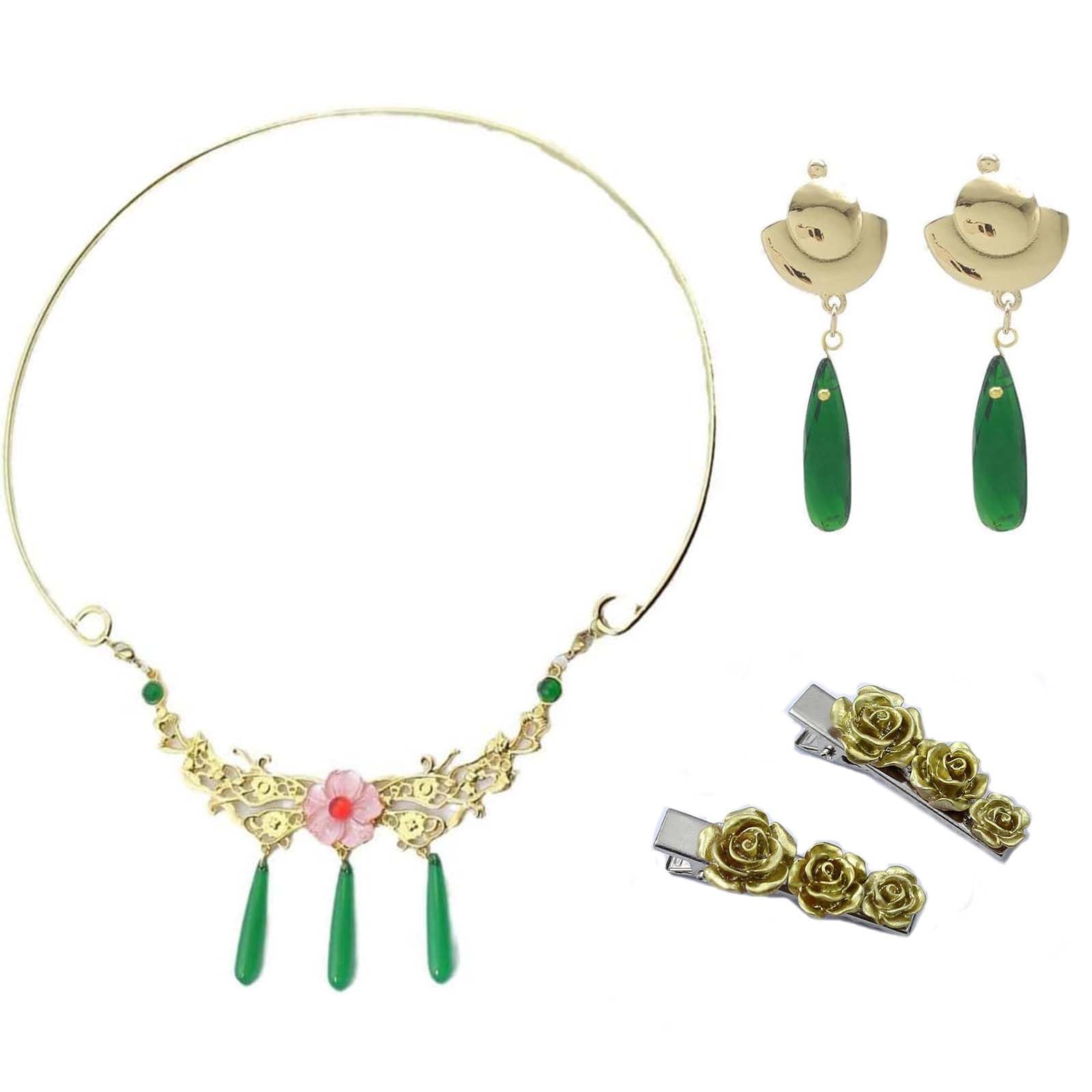 Maomao Cosplay Apothekerin Requisiten Anime Cosplay Halsketten Ohrringe Haarclip Halloween Karneval Cosplay Zubehör Vollständiges 1Set