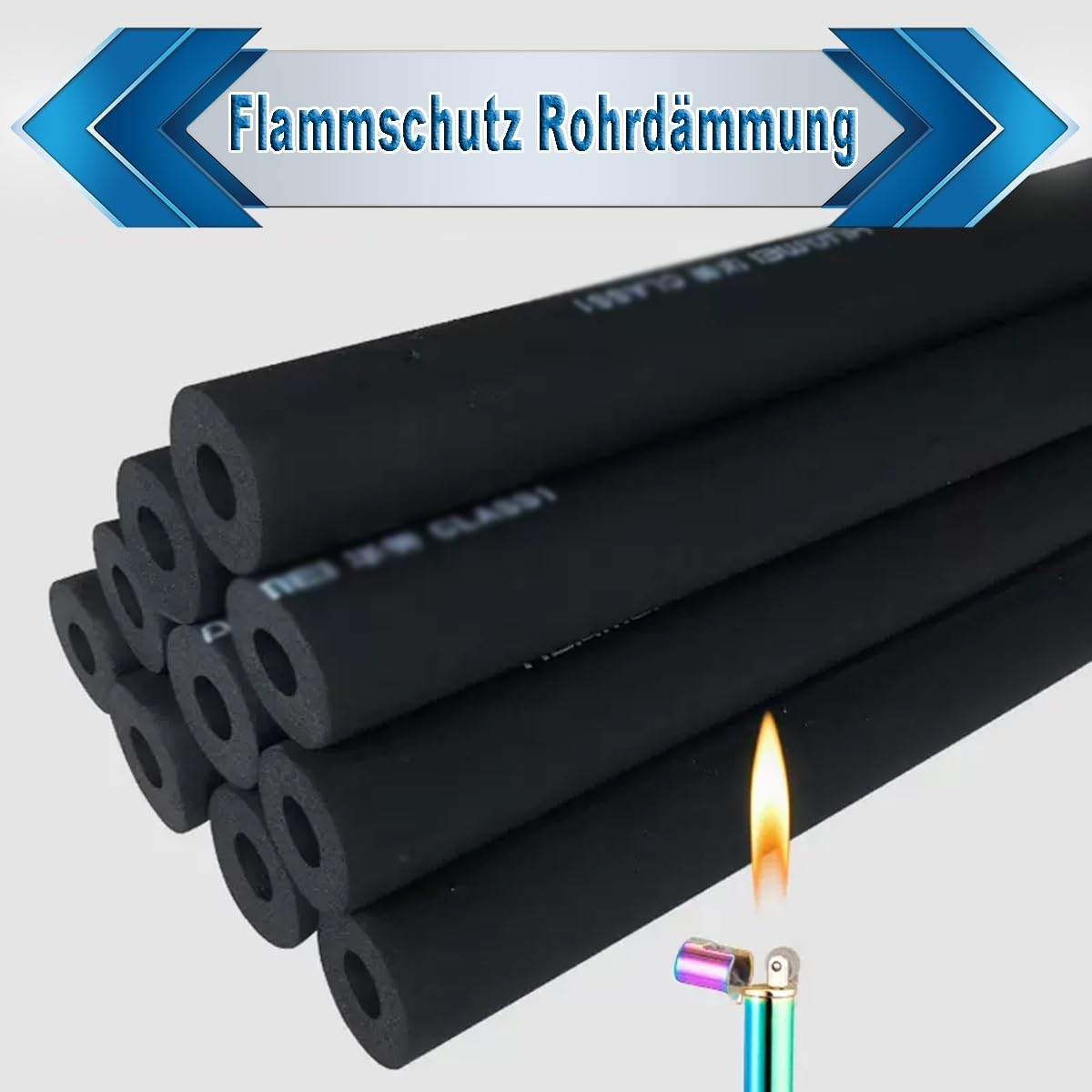 Tubo Isolato In Gomma da 2,0 m, Manicotto per Tubi Acqua Antigelo Invernale, Isolamento In Cotone per Manicotti per Tubi di Condizionamento Aria, Spessore 40,0 mm, ID 25,0-108,0 mm(89.0 MM X 40.0 MM X