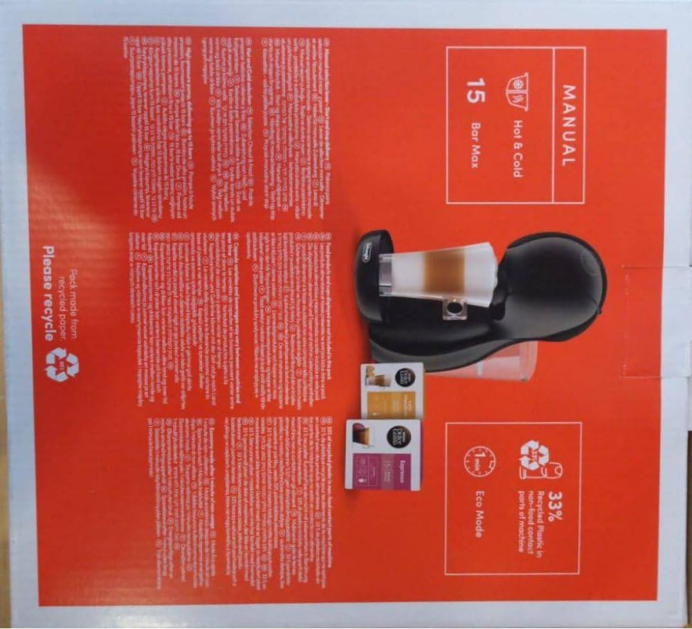 Nescafé Dolce Gusto De Longhi Piccolo Xs Macchina Caffè Espresso Capsule Nero EDG110.AB