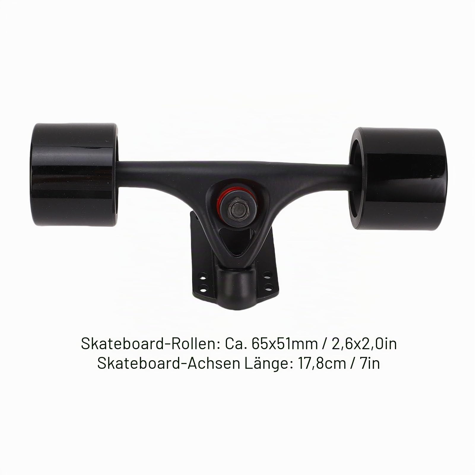 17,8 cm (7 Zoll) Skateboard-Achsen aus Aluminiumlegierung mit 65 x 51 mm Premium-Rädern-Set, Longboard-Achsen, Rollen, Kombi-Set