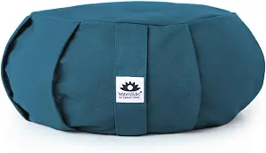 Meditation Cushion, Round, Buckwheat Husk Filled, Floor Pillow or Cushions, Yoga Seat, Zafu, Made in the USA