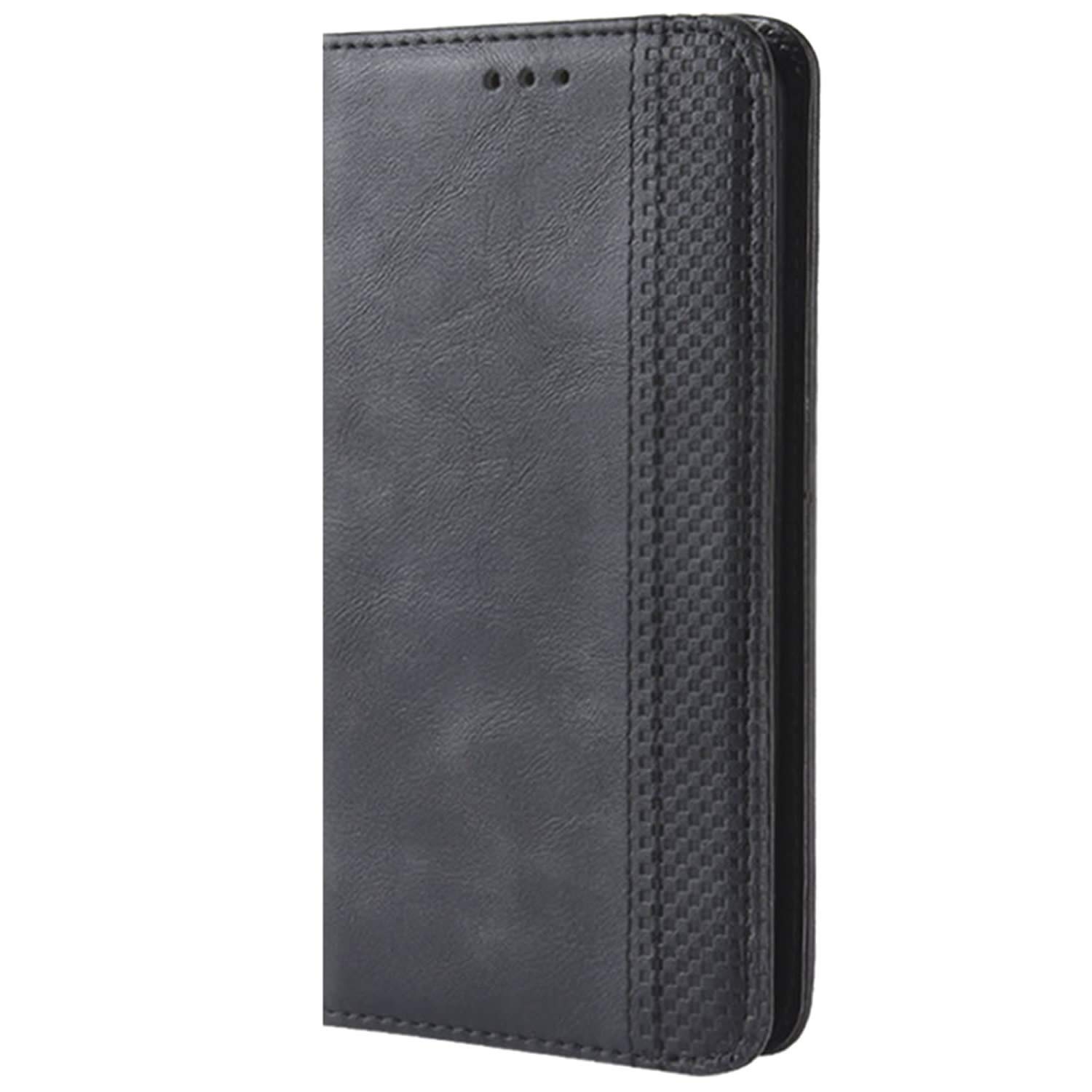 HualuBro Étui Portefeuille En Cuir Synthétique Pour UMIDIGI A7 Pro - Noir, Résistant Aux Chocs, Avec 3 Emplacements Carte Et Support