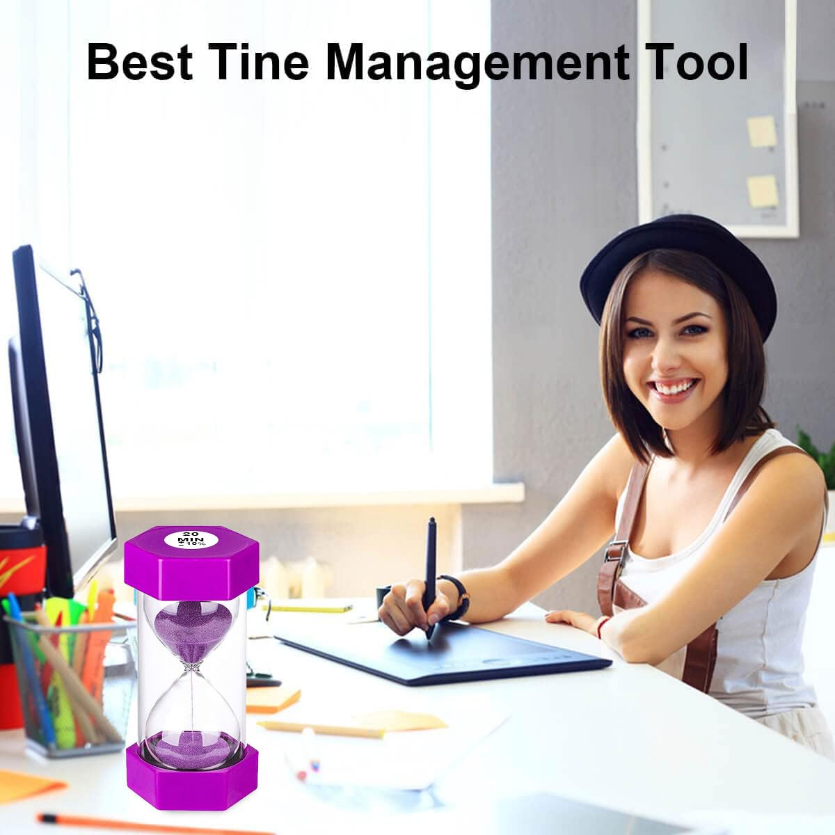 Sand Timer 20 Minutes Hourglass timer, Giant Purple Sand Clock 20 Minutes - Image 2