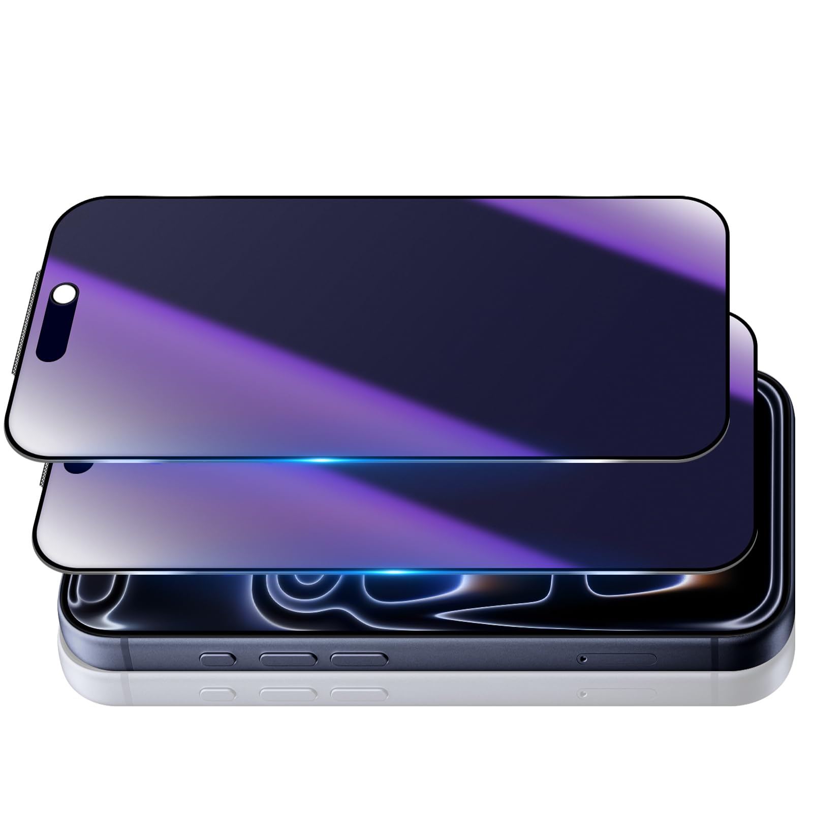 Protector Pantalla Mate de Privacidad para iPhone 17 Pro Max 6.9" [2 Piezas], Cristal Templado Mate Antiespía con Violeta, 9H Dureza Cobertura Completo Anti-Spy, Anti-Reflejos & Anti-Huellas