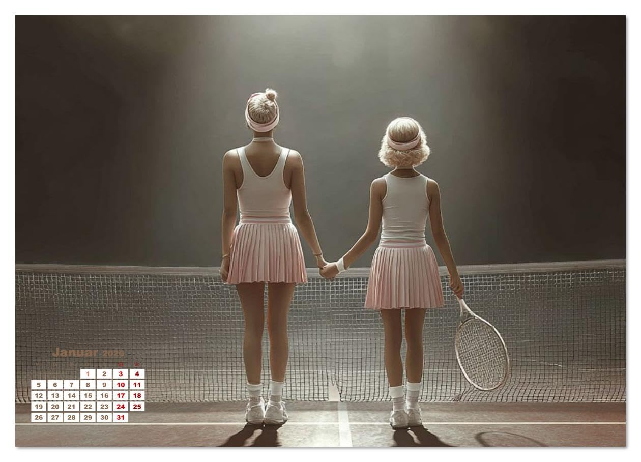 Aufschlag - Punkt - Applaus (Wandkalender 2026 DIN A3 quer), CALVENDO Monatskalender: Tennis Motive