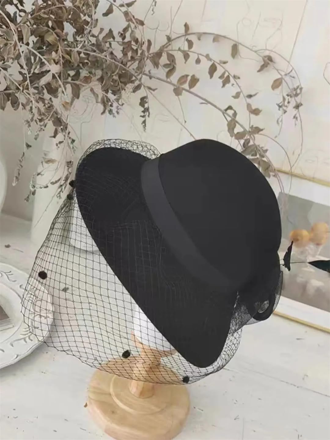 Yeuyyben Cappello invernale a tinta unita per bambini cappello a tesa grande cappello in lana a maglia cappello da donna invernale retrò cappello da bacino a cupola