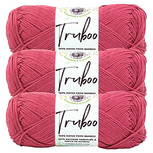 Image of (3 Pack) Lion Brand Yarn Truboo Yarn, Rose