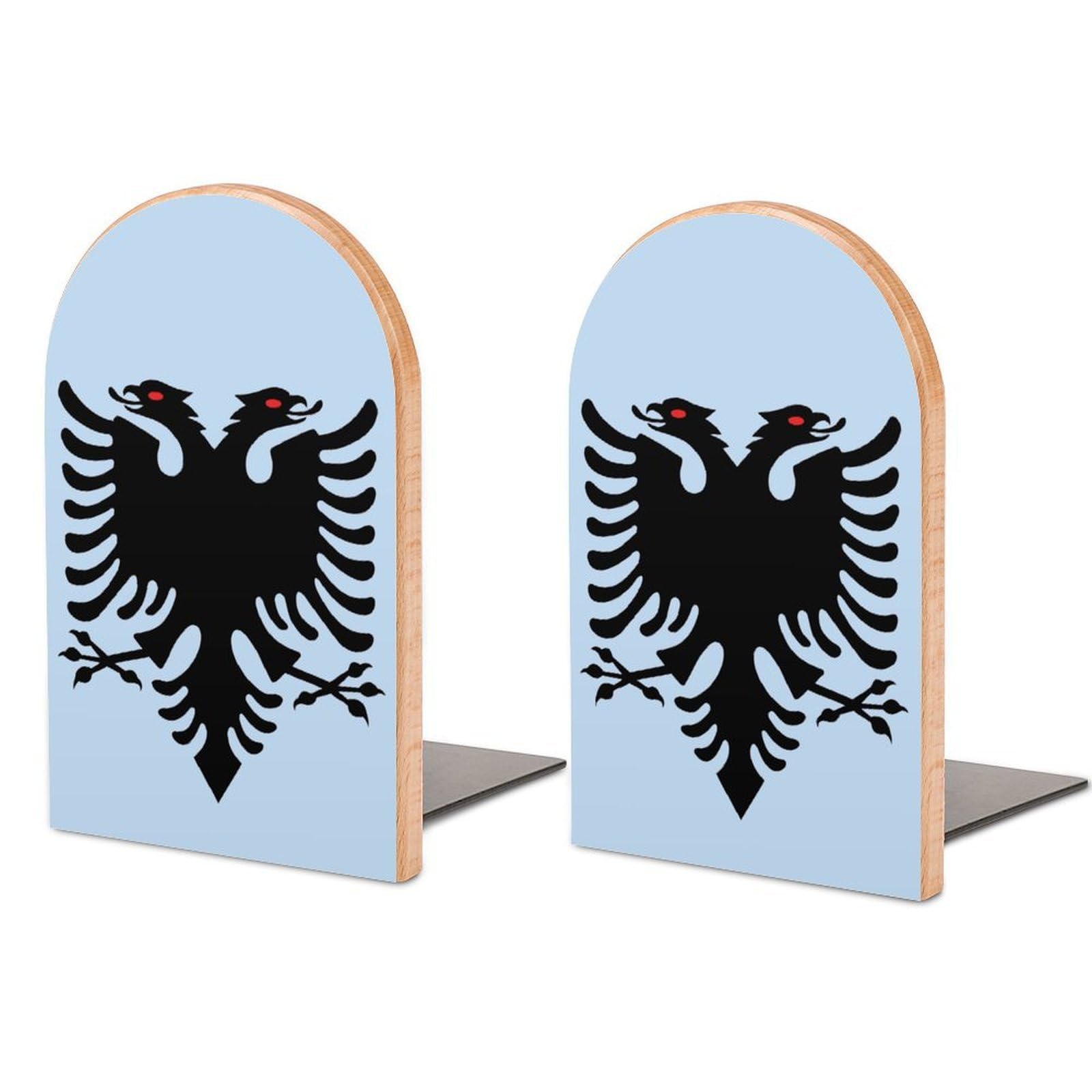 Albania Flag Book Ends for Shelves Bookends Bookshelf Holder Stand Books Stopper Home Office Decor