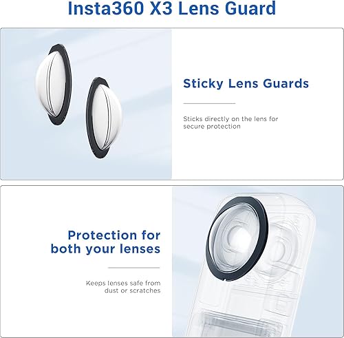 Miniatura 3 de Kit de accesorios 7 en 1 compatible con Insta360 X3 funda de silicona para cámara cubierta protectora de lente película protectora de pantalla bolsa