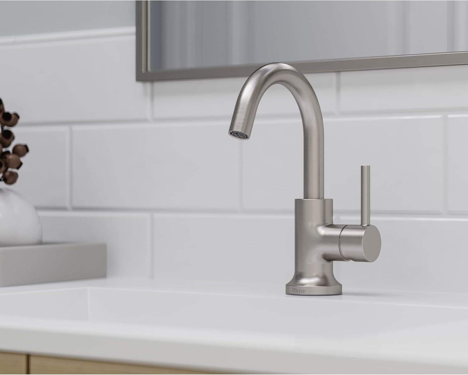 Pfister Zeelan Bathroom Sink Faucet, Single Control, 1-Handle, Single Hole, NSF Certified, Spot Defense Brushed Nickel Finish, LF042ZLGS