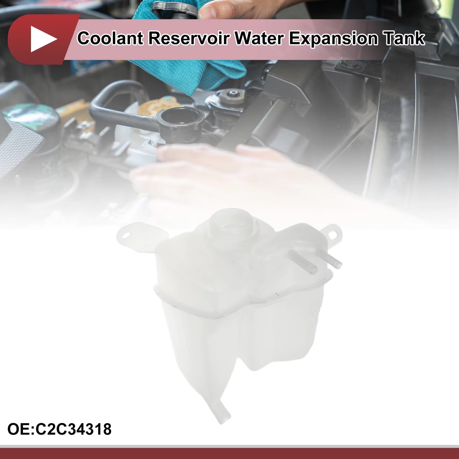 Compatibile Con Jaguar Per S-Type 2000 2001 2002 3.0L 4.0L Serbatoio Acqua Recupero Liquido Raffreddamento C2C34318 Serbatoio Di Espansione Liquido Raffreddamento Motore Vaschetta Radiatore