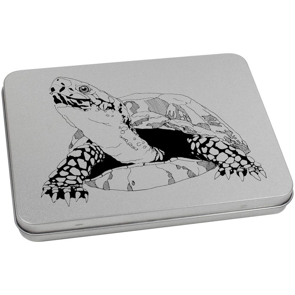 Azeeda 170mm 'Tortoise' Metal Hinged Tin/Storage Box (TT00002596)