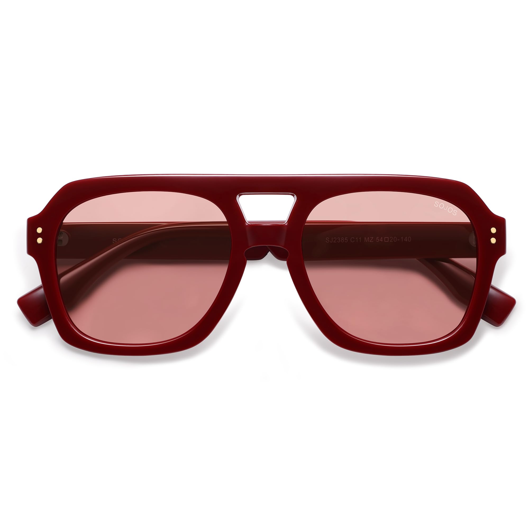 SOJOS Retro Polarized Aviator Sunglasses Womens Mens SJ2385 Red/Red
