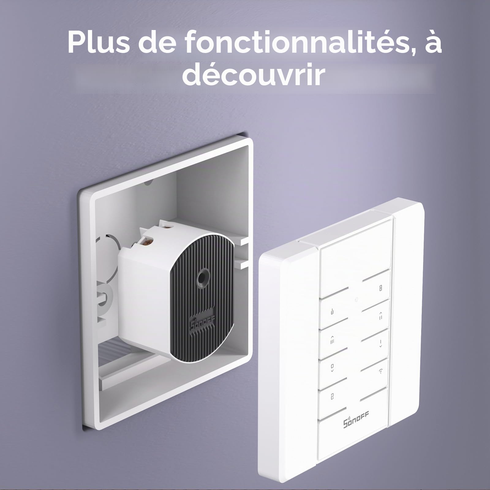 SONOFF D1 Variateur radio pour lampes à LED, interrupteur variateur Smart Wlan avec télécommande/contrôleur RM433 pour LED et ampoules dimmables compatible Alexa