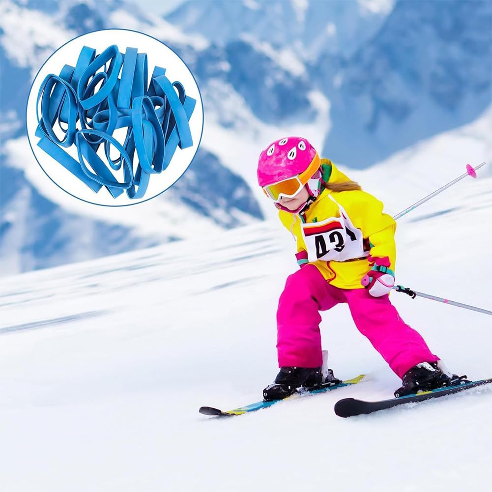 30 PCs Retenedores de Freno de Esquí, Correas de Freno de Esquí, Bandas Elásticas de Goma para Snowboard, Bandas de Retención de Frenos para Snowboard Accesorios para Deportes Invierno al Aire Libre