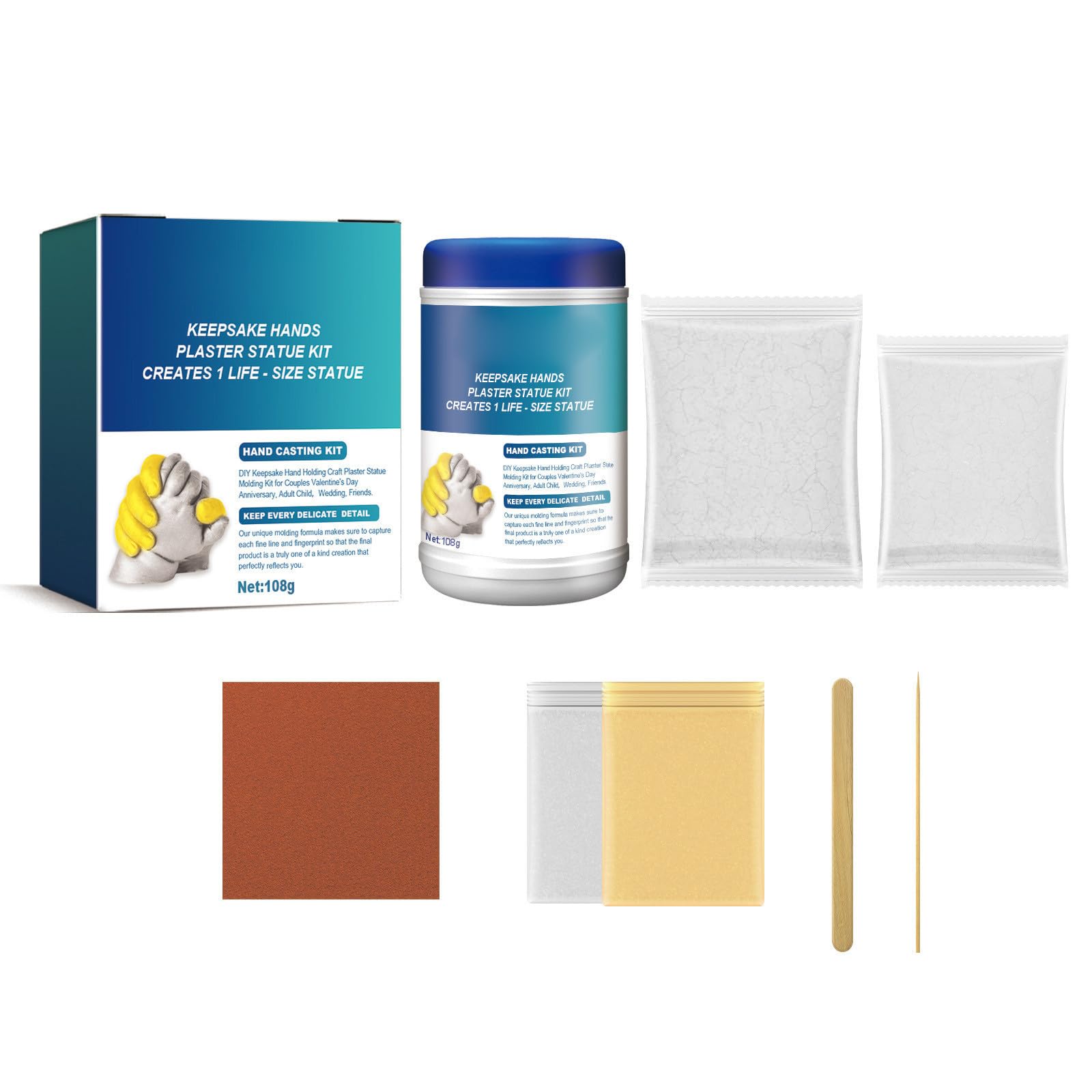 BEBIKR Kit de escultura de pie de mano de bebé, moldeo de manos para parejas, amigos, padres e hijos, regalo para bebé