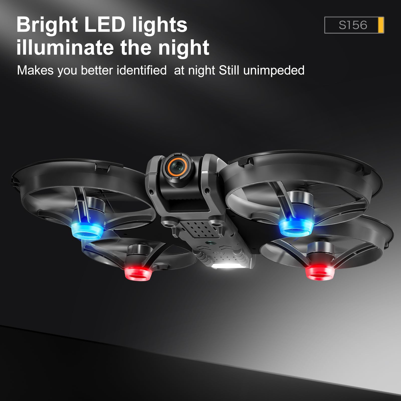 Drone con Cámara, Control Remoto de Pantalla de 4,5 Pulgadas, Tarjeta SD | ﻿ Juguete Volador con luz Nocturna LED, Cámara Ajustable de 90°, 2 Baterías, Adecuado para Adultos y Principiantes