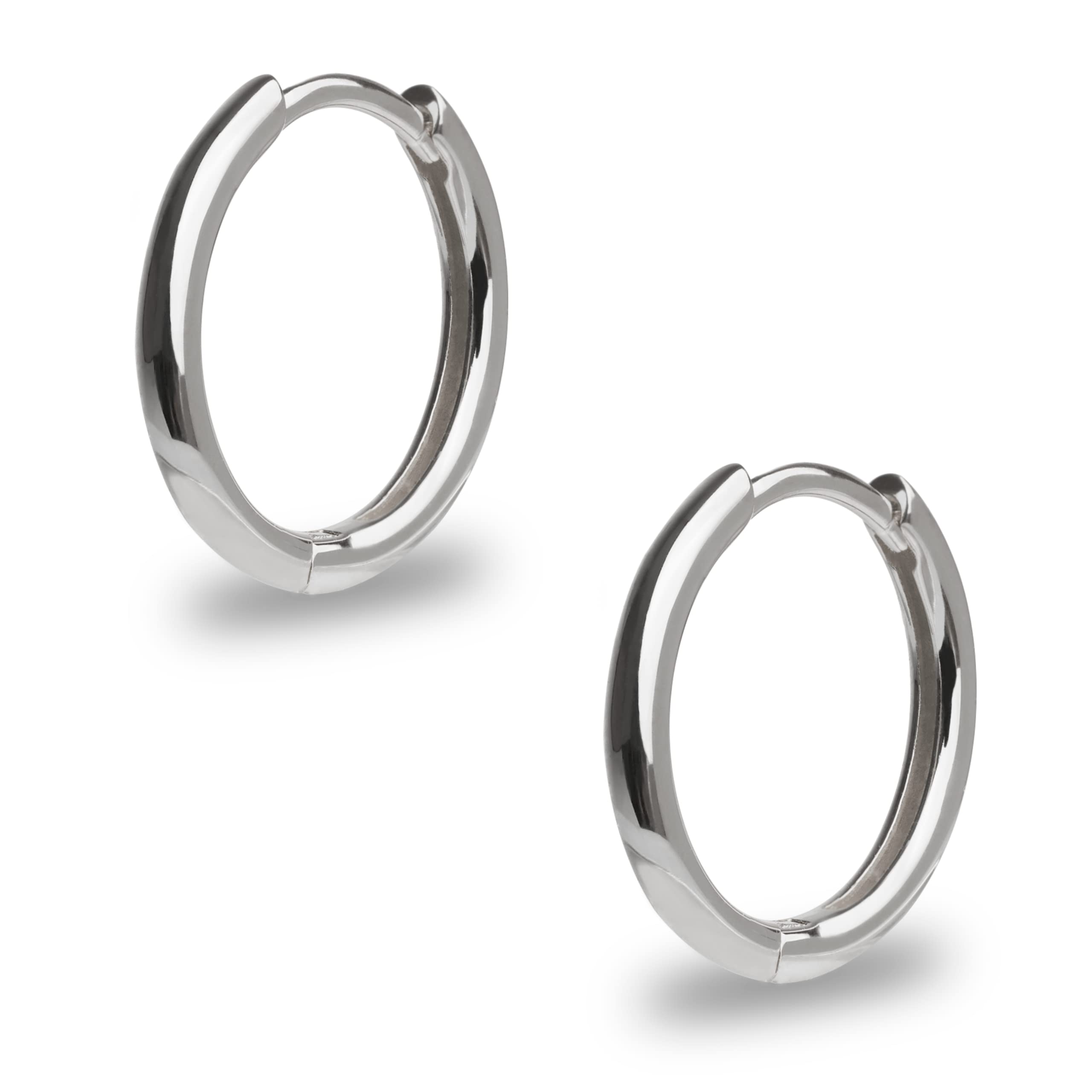 Secret & You Pendientes de Aro de 12 y 16 mm lisos o con circonitas para Mujer Secret & You - En Plata de Ley 925 Bañada en Rodio u Oro Vermeil