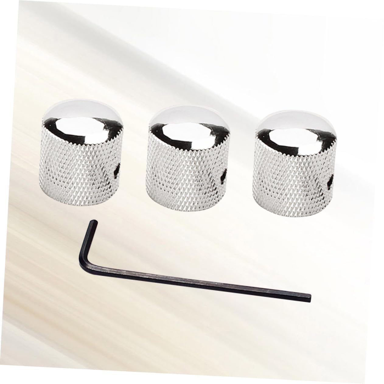 FUNOMOCYA Guitar Control Knob Set 3pcs Chrome Volume Tone Bass Knobs Fits Guitar Parts Gd105a