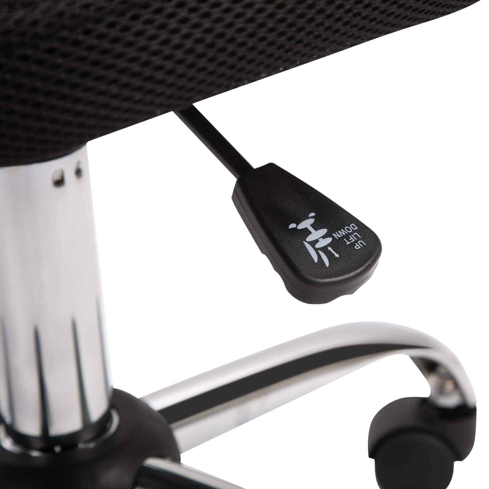 Vinsetto Chaise de Bureau Ergonomique, Fauteuil de Bureau, Hauteur Réglable, Piètement Chromé, Pivotant 360°, Revêtement Maille, Noir
