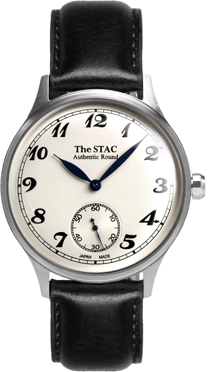 [ザ・スタック] The STAC 日本製 国産 腕時計 ウォッチ 36mm クラシック レトロ メンズ レディース ユニセックス ホワイト ブラックレザー ST-AR002