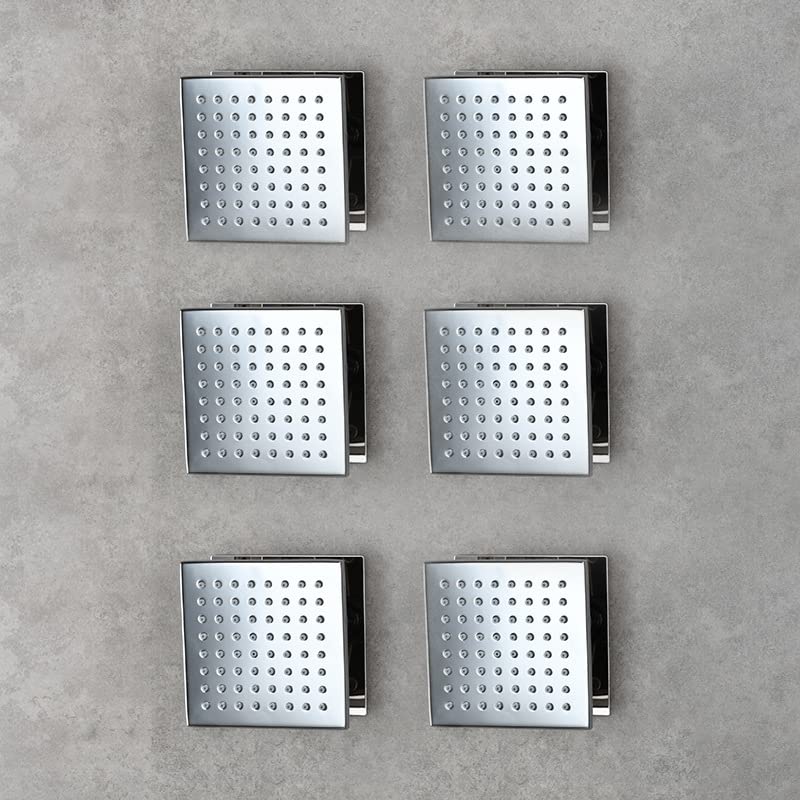 Baño De Latón Rociador Lateral Cuadrado Para Empotrar En La Pared Rociador De Ángulo Ajustable Para La Parte Superior De La Ducha Rociador Para La Cintura, Cromo Simple