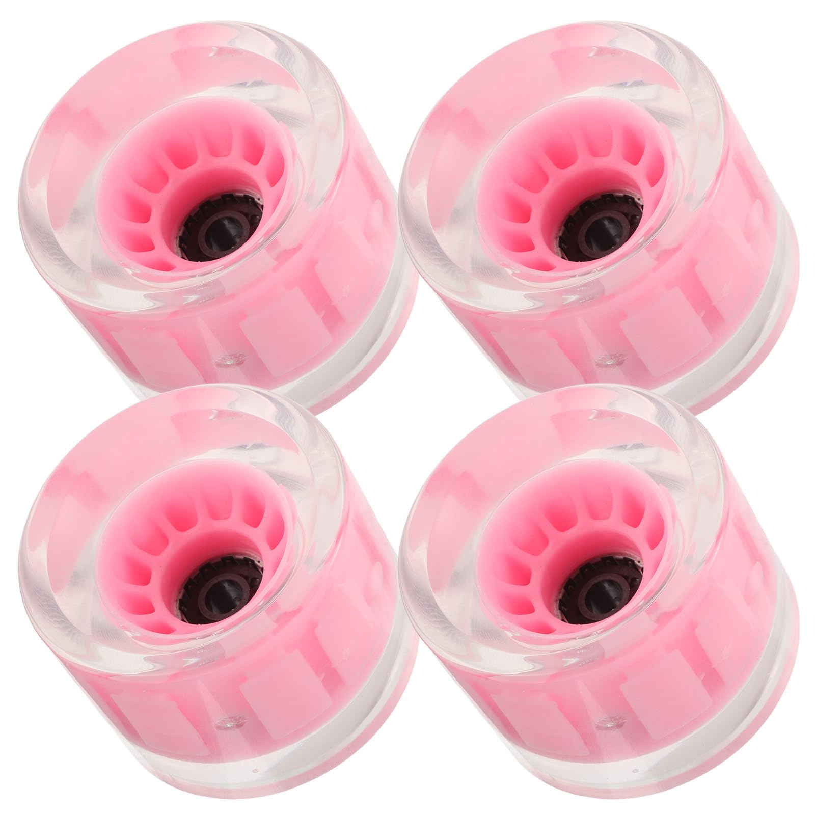 Ruedas de Patineta Iluminadas de PU para Longboard, 4 Piezas Rosa Efecto Intermitente, Ruedas de Crucero para Calle, Repuesto para Patineta Cruiser y Patinaje Urbano