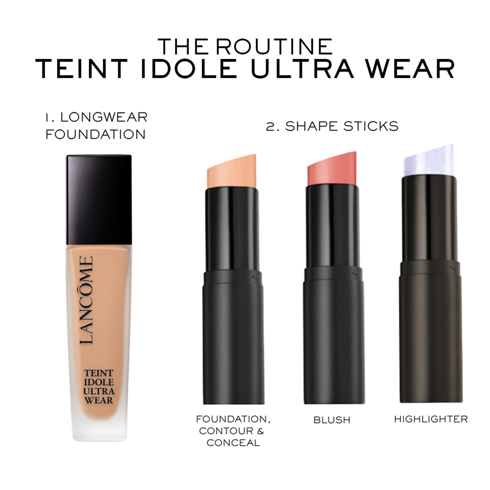 Lancôme - Idol Ultra Wear Stick Highlighter Holographic Blask 01 Flexing Lavender - Rozświetlacz odcienia - 24-godzinny strój, kremująca tekstura - 9,2g - Wyprodukowano we Francji
