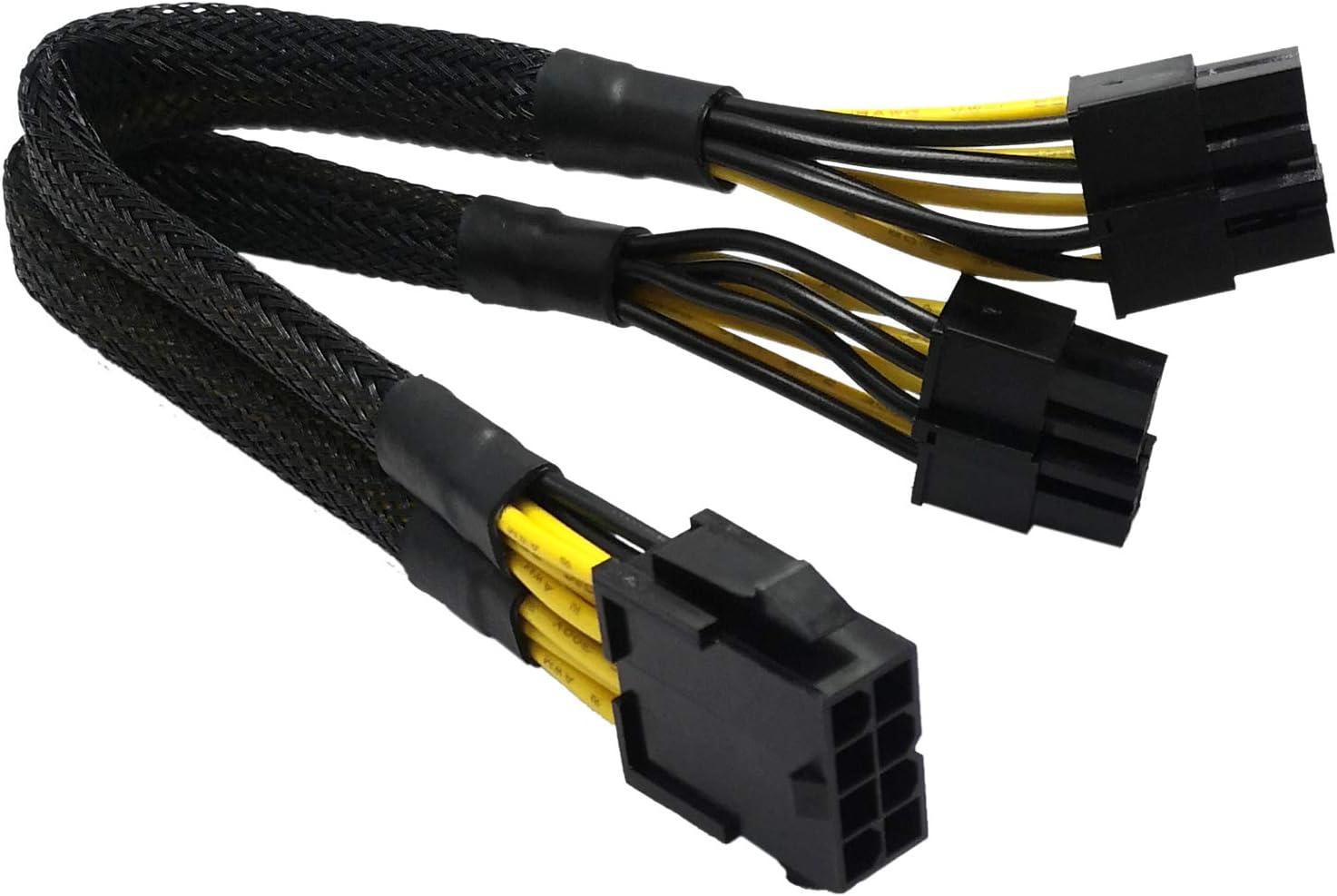 COMeap CPU 8 Pin Female to Dual CPU 8 Pin (4+4) Male Power Supply EPS Converter Adapter Extension Sleeved Cable for Motherboard 9.5-inch(24cm)