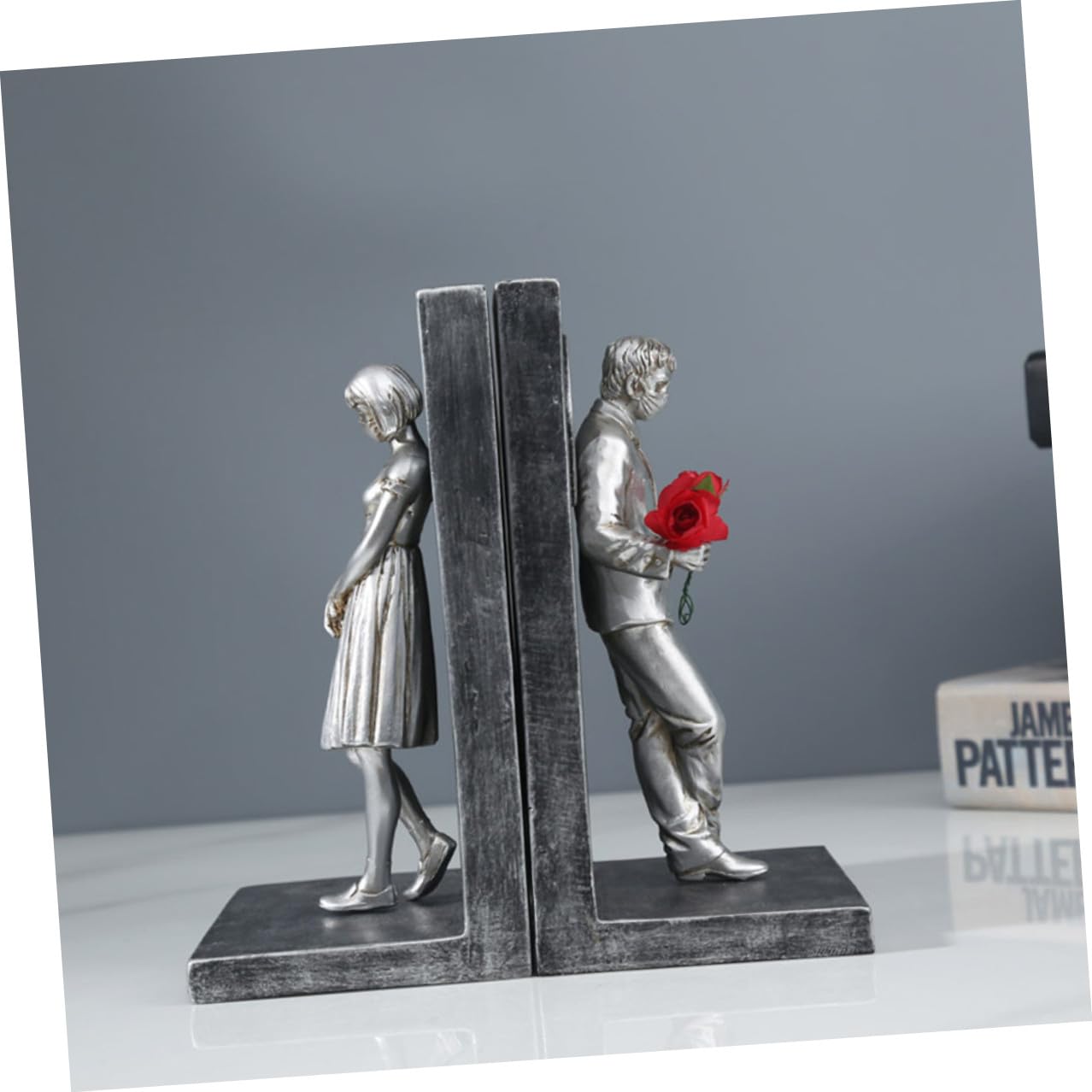 Toyvian Fermalibri da Scrivania in Resina per Coppie Set 2 Pezzi Decorativi per Libreria Porta Libri Elegante per Ufficio e Casa Accessorio Salvaspazio per Adulti e