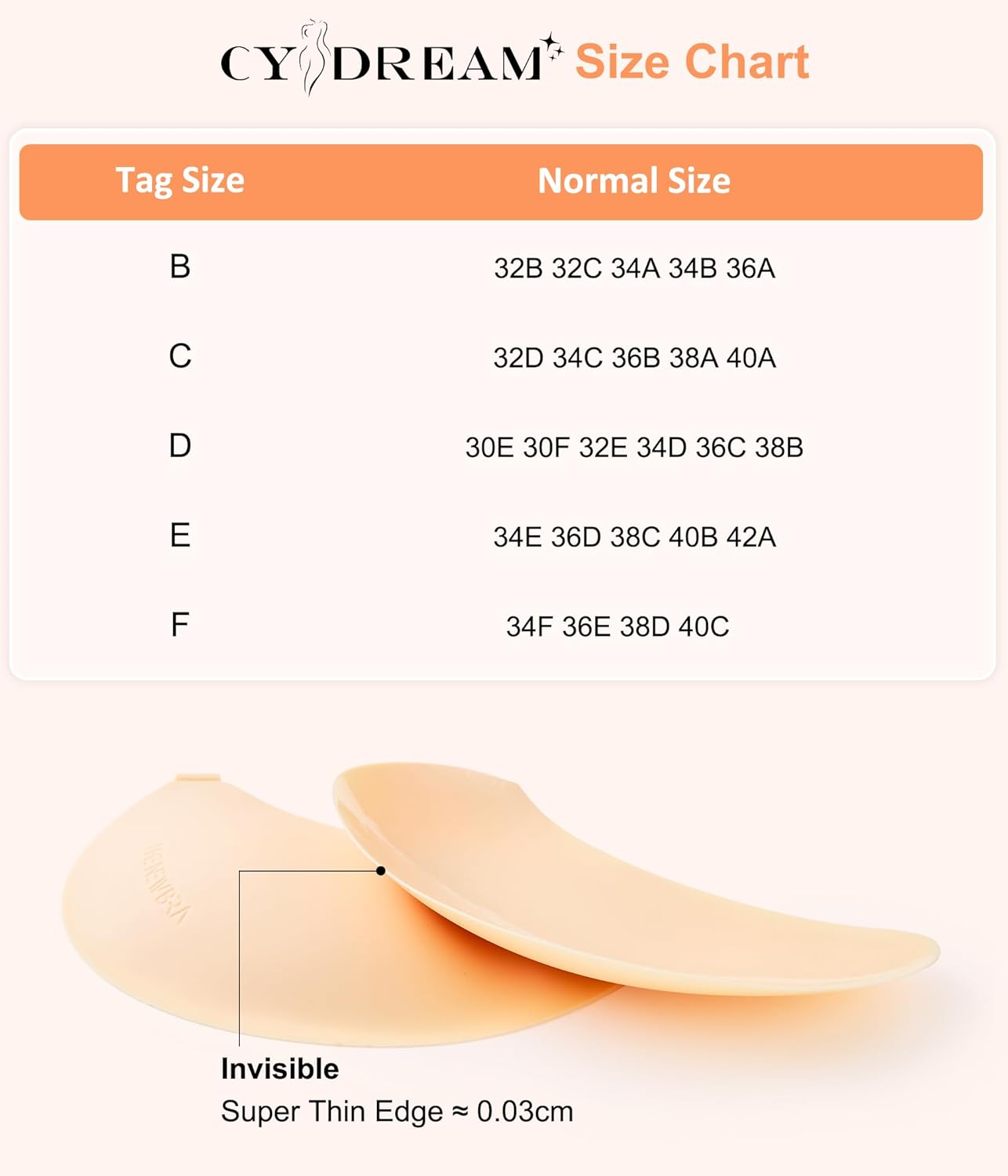 CYDREAM Sticky Strapless Adhesive Bra for Women - Invisible Push up Silicone Nude Bra for Backless Dress Upgraded Clasp Bras - Image 5