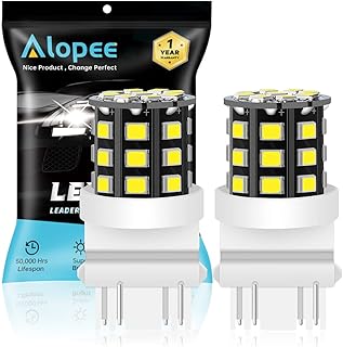 ALOPEE 3157 LED Bulb White 3047 3057 3156 3457 4057 4114 4157 T25 Non Polarity Replacement Bulb for Auto Backup Reverse Light, Brake Light, Tail Light 12V-24V DC/AC, Pack of 2