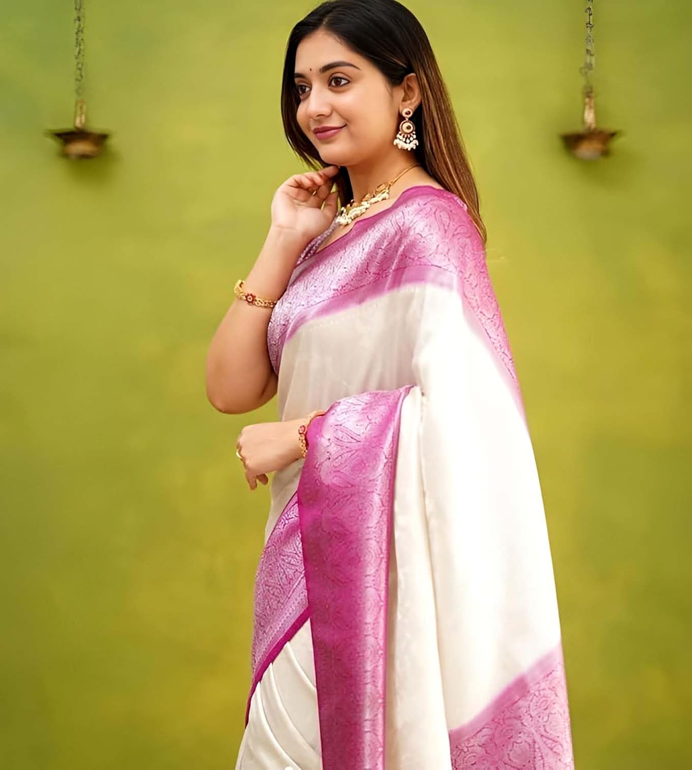 Banarasi Traditional Sarees for Women's Indian Saree Fancy Wedding saree Party Wear sari & Blouse Piece