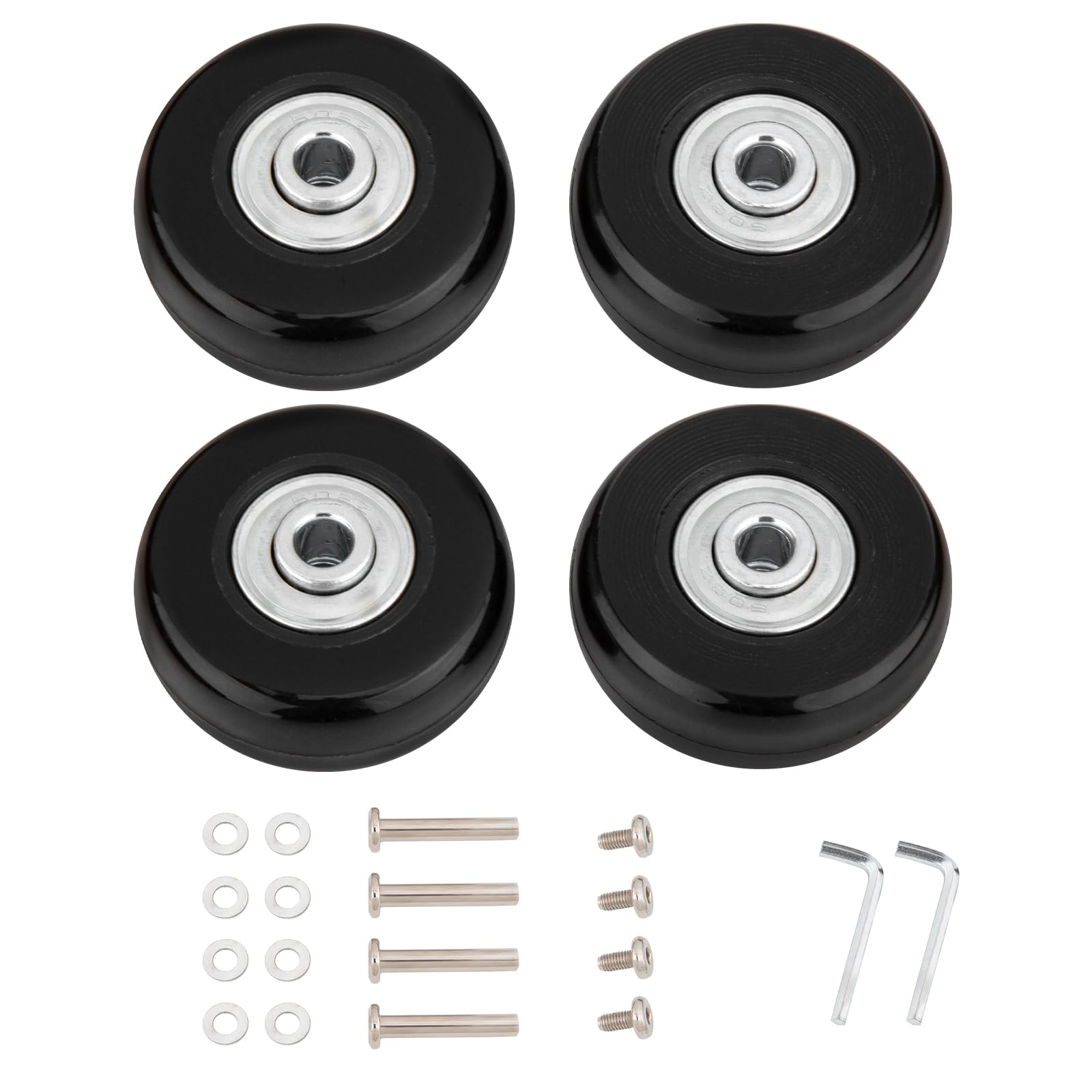LESOLEIL Suitcase Wheels Replacement Wheels OD 45 x 18 mm, Pack of 4 Suitcase Wheels Replacement Parts Universal Luggage Wheels Wheels with Axles for Suitcases Trolleys Replacement Wheel