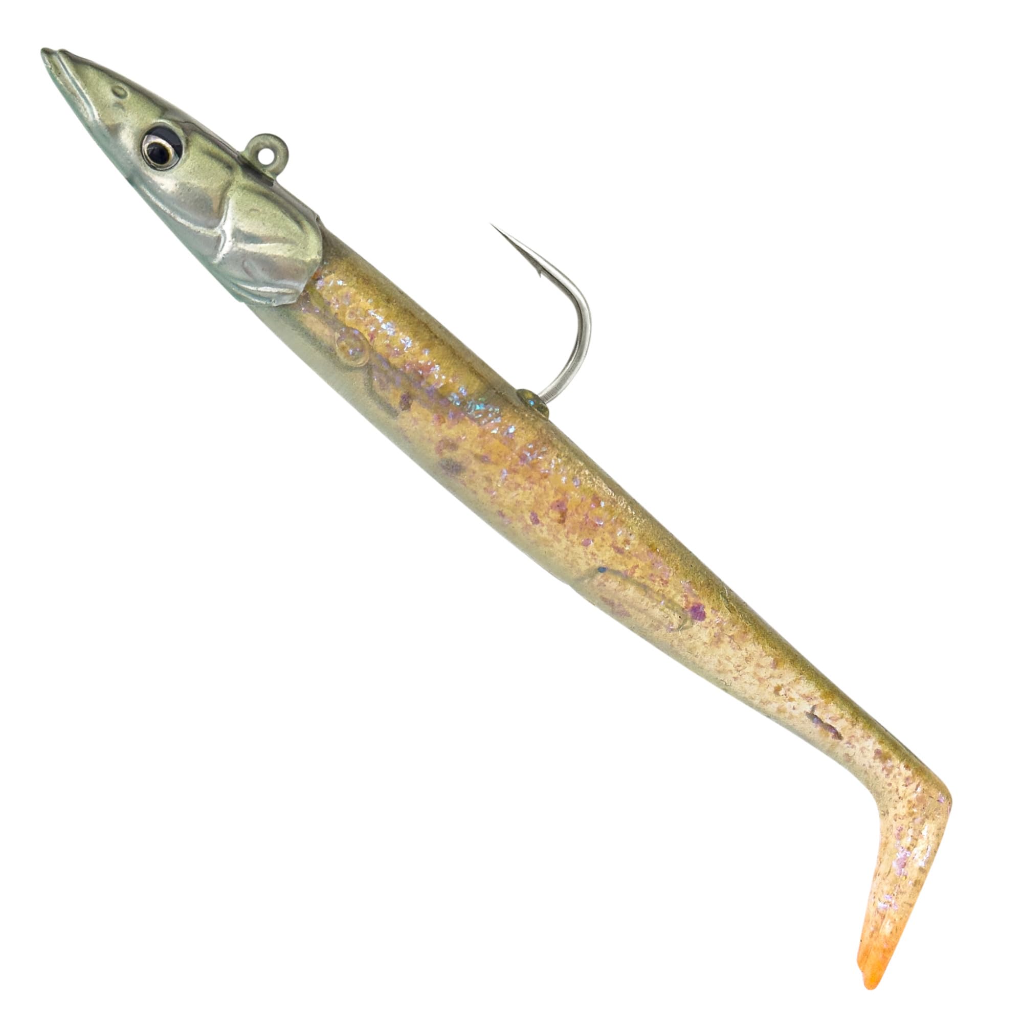 Savage Gear Sandeel V2 Sinking Lure 14cm 33g 4/0 Clear Sandeel | Realistic Saltwater Fishing Lure | Lively Kicking Action | Darting Jig Head | Forged Hook | Glass Rattle | Pro-Peg Holder | 1649153