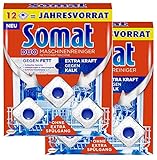  Somat Duo Maschinenreiniger Tabs, Geschirrspül-Reiniger, Gegen Fett + Extra Kraft gegen Kalk, 2er Pack (2 x 12 Stück)